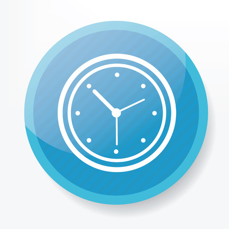 Clock design on blue flat buttonのイラスト素材