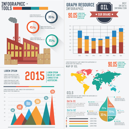 Industrial info graphic design on white background,clean vectorのイラスト素材