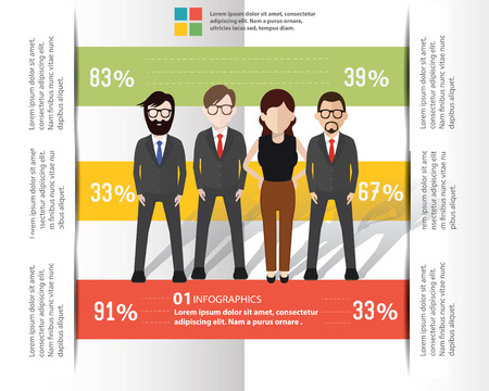 Businessman info graphic design on white background,clean vectorのイラスト素材