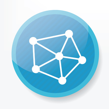 Connection icon on blue button,clean vectorのイラスト素材