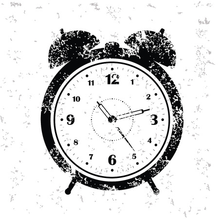 Clock design on old paper,grunge vectorのイラスト素材