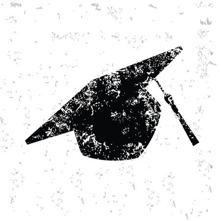 Hat education design on old paper,grunge vectorのイラスト素材