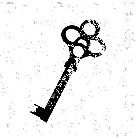 Key design on old paper,grunge vectorのイラスト素材