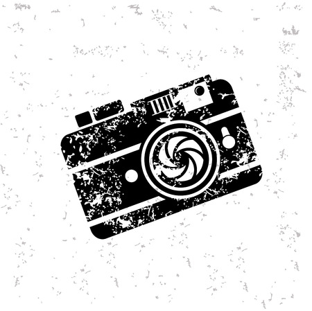 Camera design on old paper,grunge vectorのイラスト素材
