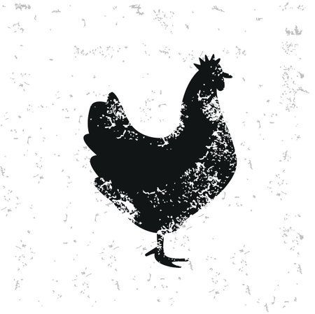 Chicken design on old paperのイラスト素材