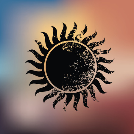Sun design on blur backgroundのイラスト素材