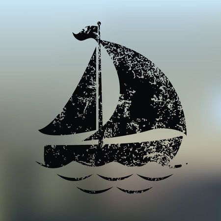 Boat design on blur backgroundのイラスト素材