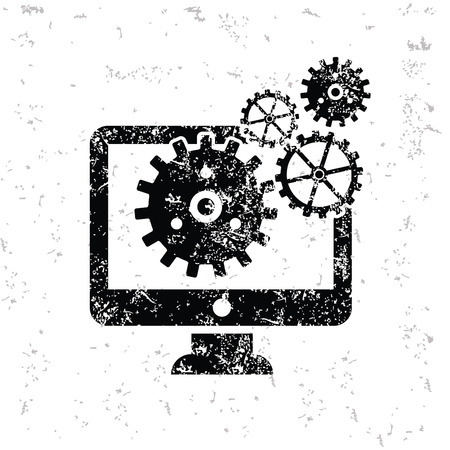 Computer design on old paperのイラスト素材