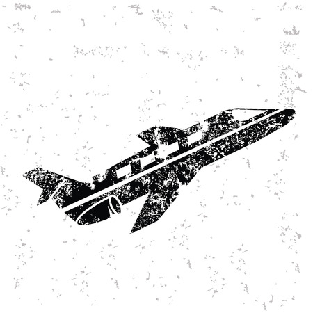 Airplane design on old paper,grunge vectorのイラスト素材