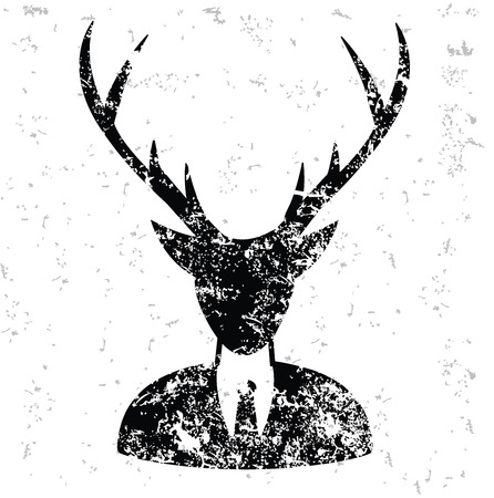 Deer design on old paperのイラスト素材