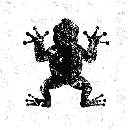 Frog design on old paperのイラスト素材