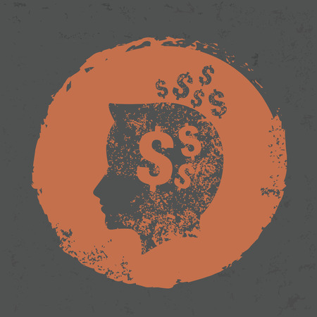 Idea money design on grunge background, grunge vectorのイラスト素材