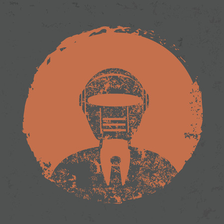 Robot symbol on grunge design,grunge vectorのイラスト素材