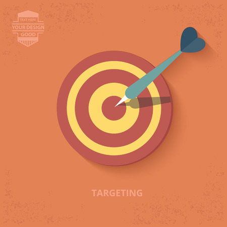 Dart design on orange background,clean vectorのイラスト素材