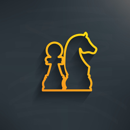 Chess on blackboard background,clean vectorのイラスト素材