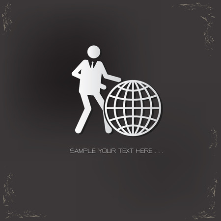 Global, human resource design on old background,vectorのイラスト素材
