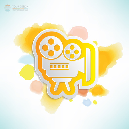 Video movie design,water colour design,clean vectorのイラスト素材
