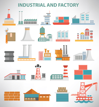 Industrial icon set design,clean vectorのイラスト素材