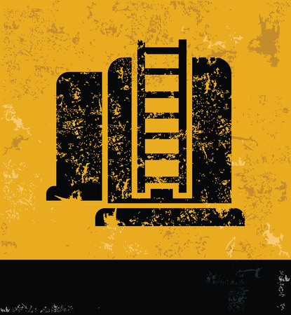 Factoryindustry design on yellow backgroundgrunge concept vectorのイラスト素材