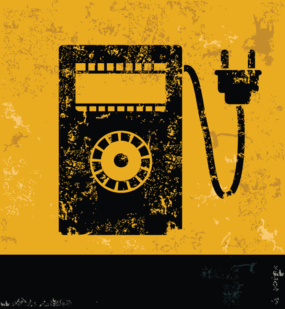 Power meter design on yellow backgroundgrunge vectorのイラスト素材