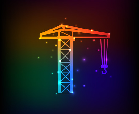 Construction industry design on rainbow concept backgroundclean vectorのイラスト素材
