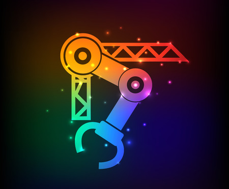 Machine design on rainbow concept backgroundclean vectorのイラスト素材