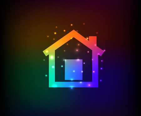 Home on dark backgroundのイラスト素材