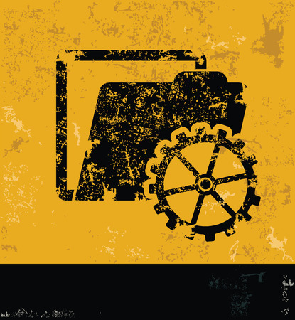Folder industry design on yellow backgroundgrunge concept vectorのイラスト素材