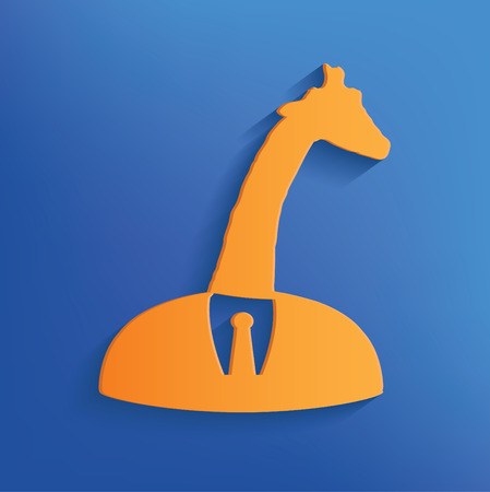 Giraffe on blue background clean のイラスト素材