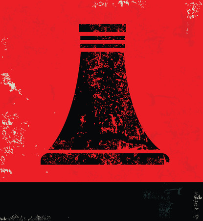 Nuclear design on red background grunge のイラスト素材