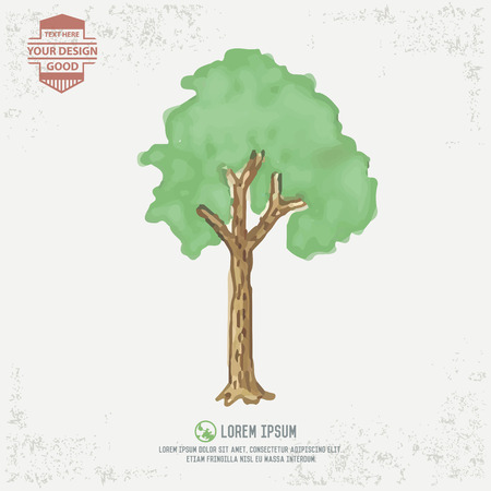 Tree design water color conceptのイラスト素材