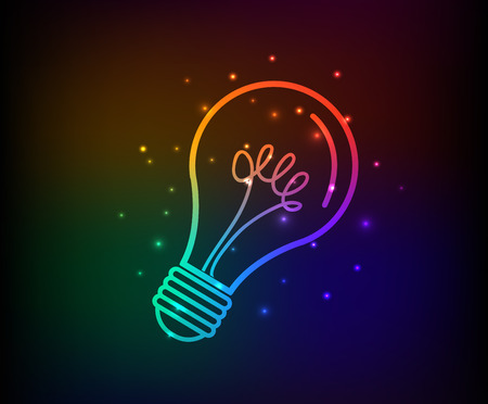 Idea design on rainbow concept backgroundclean vectorのイラスト素材