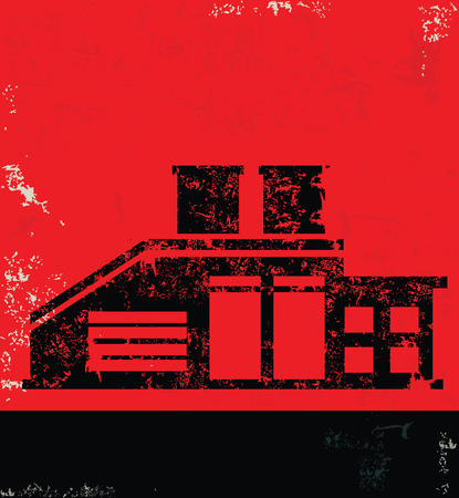 Industry design on red backgroundgrunge vectorのイラスト素材