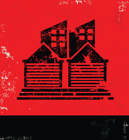 Industry design on red backgroundgrunge vectorのイラスト素材
