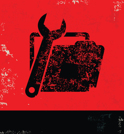 Repair folder design on grunge background red versionのイラスト素材