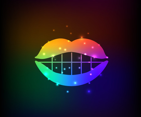 Orthodontics design on dark backgroundのイラスト素材