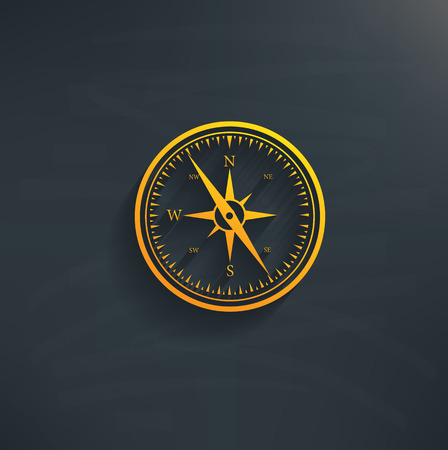 Compass on blackboard backgroundclean vectorのイラスト素材