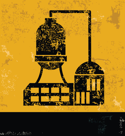 Industry design on yellow backgroundgrunge vectorのイラスト素材