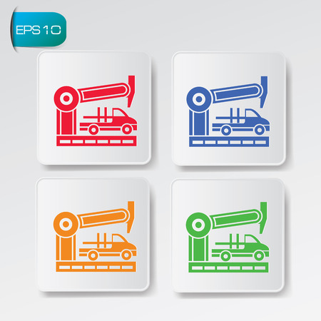 Industry design on buttons backgroundのイラスト素材