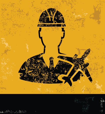 Engineering design on yellow backgroundgrunge concept vectorのイラスト素材