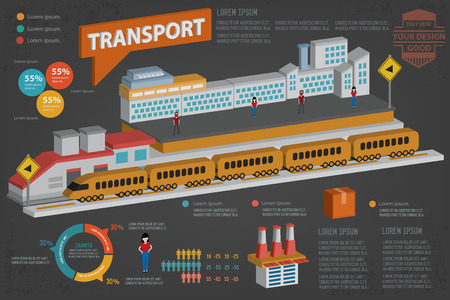 TrainLogistic transport designthree dimensionclean vectorのイラスト素材