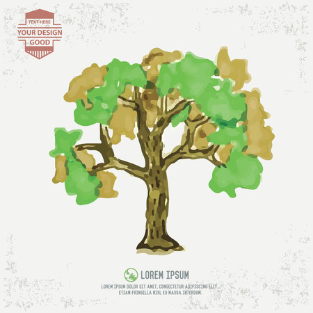 Tree design water color conceptのイラスト素材