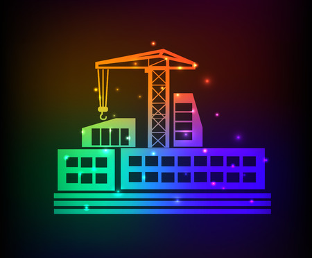 Construction design on rainbow concept backgroundclean vectorのイラスト素材