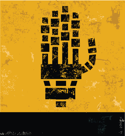 HandMachineIndustry design on yellow backgroundgrunge vectorのイラスト素材