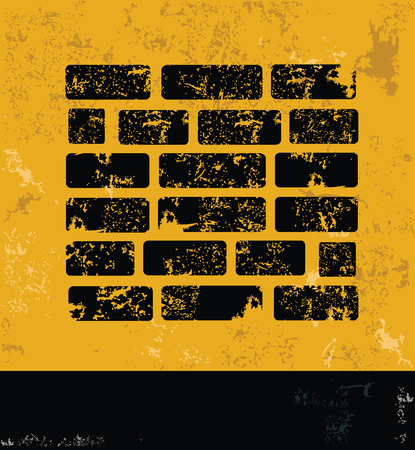 Wall design on yellow backgroundgrunge vectorのイラスト素材