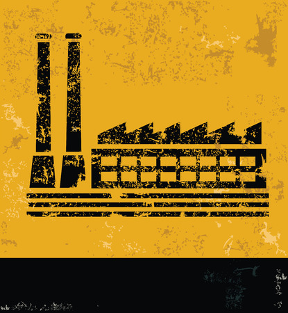 Industry design on yellow backgroundgrunge vectorのイラスト素材