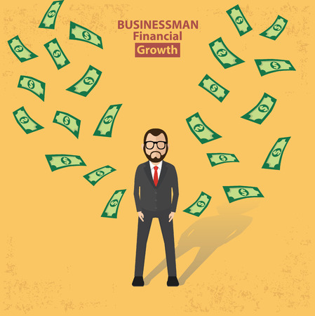 Make money design on yellow background clean vector.のイラスト素材