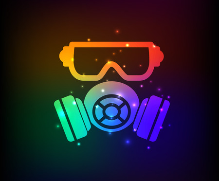 Mask industry design on rainbow concept backgroundclean vectorのイラスト素材
