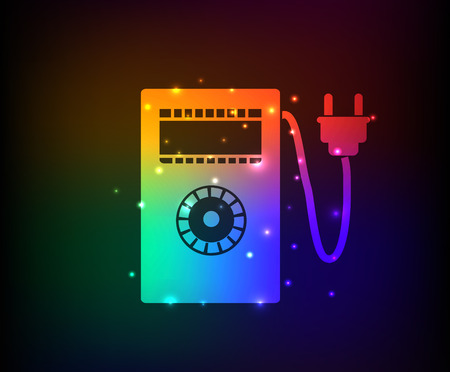 Power meter design on rainbow concept backgroundclean vectorのイラスト素材
