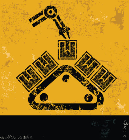Logisticindustry design on yellow backgroundgrunge concept vectorのイラスト素材